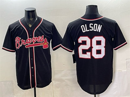 Atlanta Braves #28 Matt Olson 2026 Fashion Replica Black MIKSHPS Out Stitched Jersey