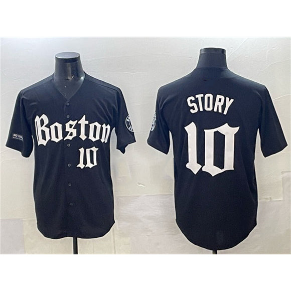 Boston Red Sox #10 Trevor Story Black MIKSHPS Gothic Vapor Limited Stitched Jersey