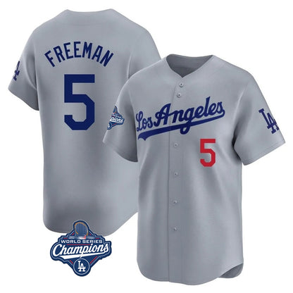 Los Angeles Dodgers #5 Freddie Freeman Player Gray MIKSHPS World Series Meet Limited Home Stitched Jerseys