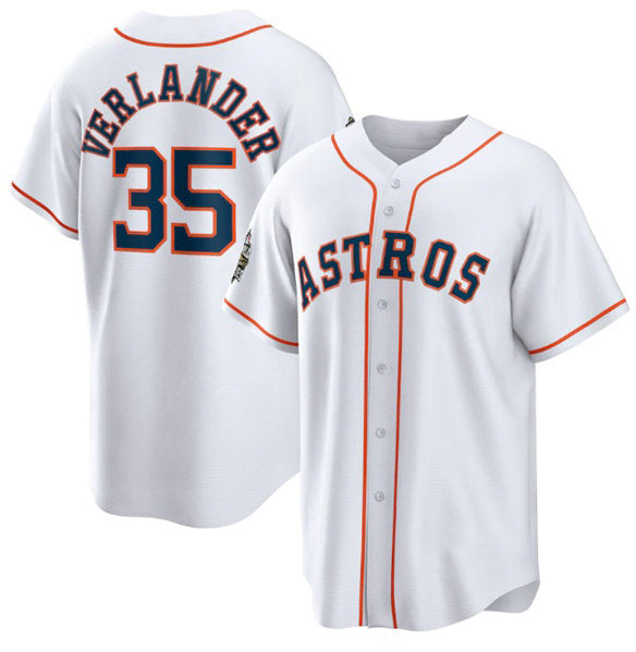 Houston Astros #35 Justin Verlander White MIKSHPS 2022 World Series Home Stitched Jersey