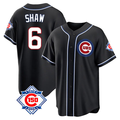 Chicago Cubs #6 Matt Shaw Player Black MIKSHPS Fashion Out 150th Anniversary Game Stitched Jerseys