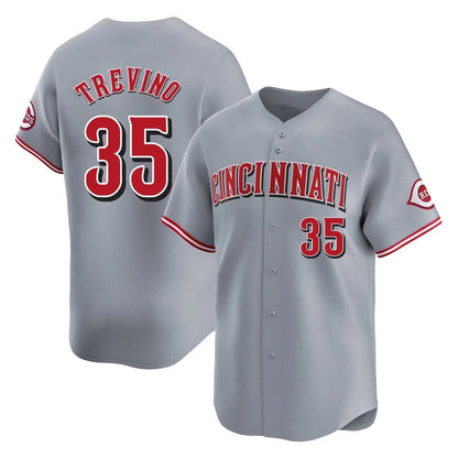 Cincinnati Reds #35 Jose Trevino Player Gray MIKSHPS Home Limited Stitched Jerseys
