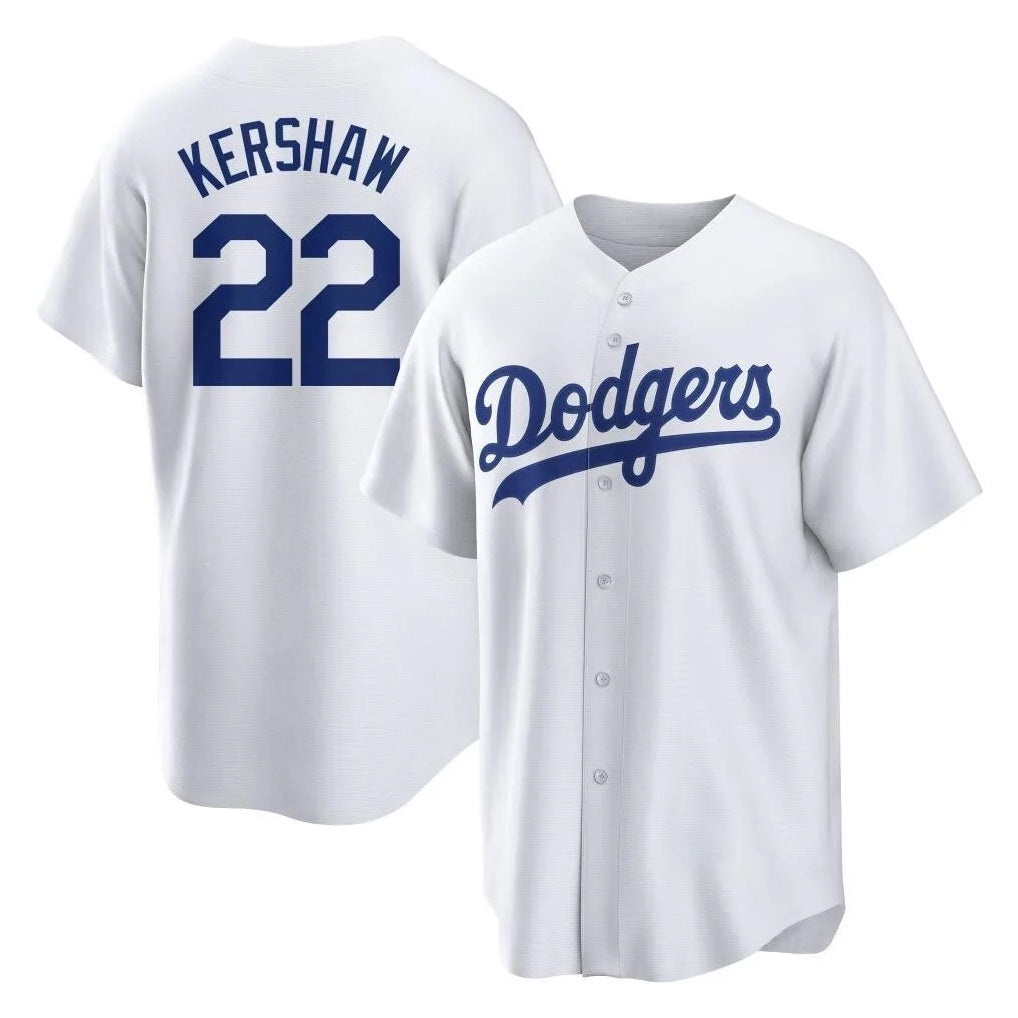 Los Angeles Dodgers #22 Clayton Kershaw Player White MIKSHPS Game Home Stitched Jerseys