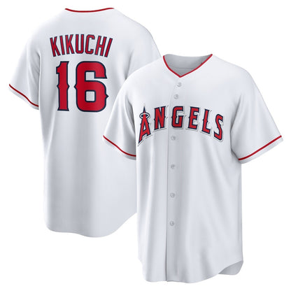 Los Angeles Angels #16 Yusei Kikuchi White MIKSHPS Home Replica Jersey