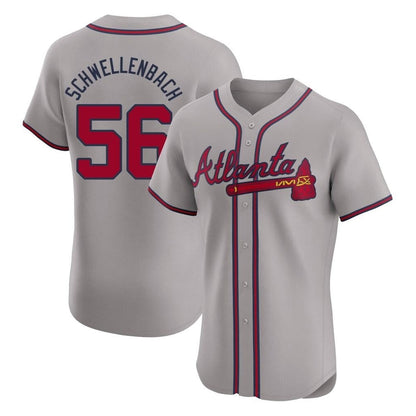Atlanta Braves #56 Spencer Schwellenbach Player Gray MIKSHPS Limited Elite Home Game Stitched Jerseys