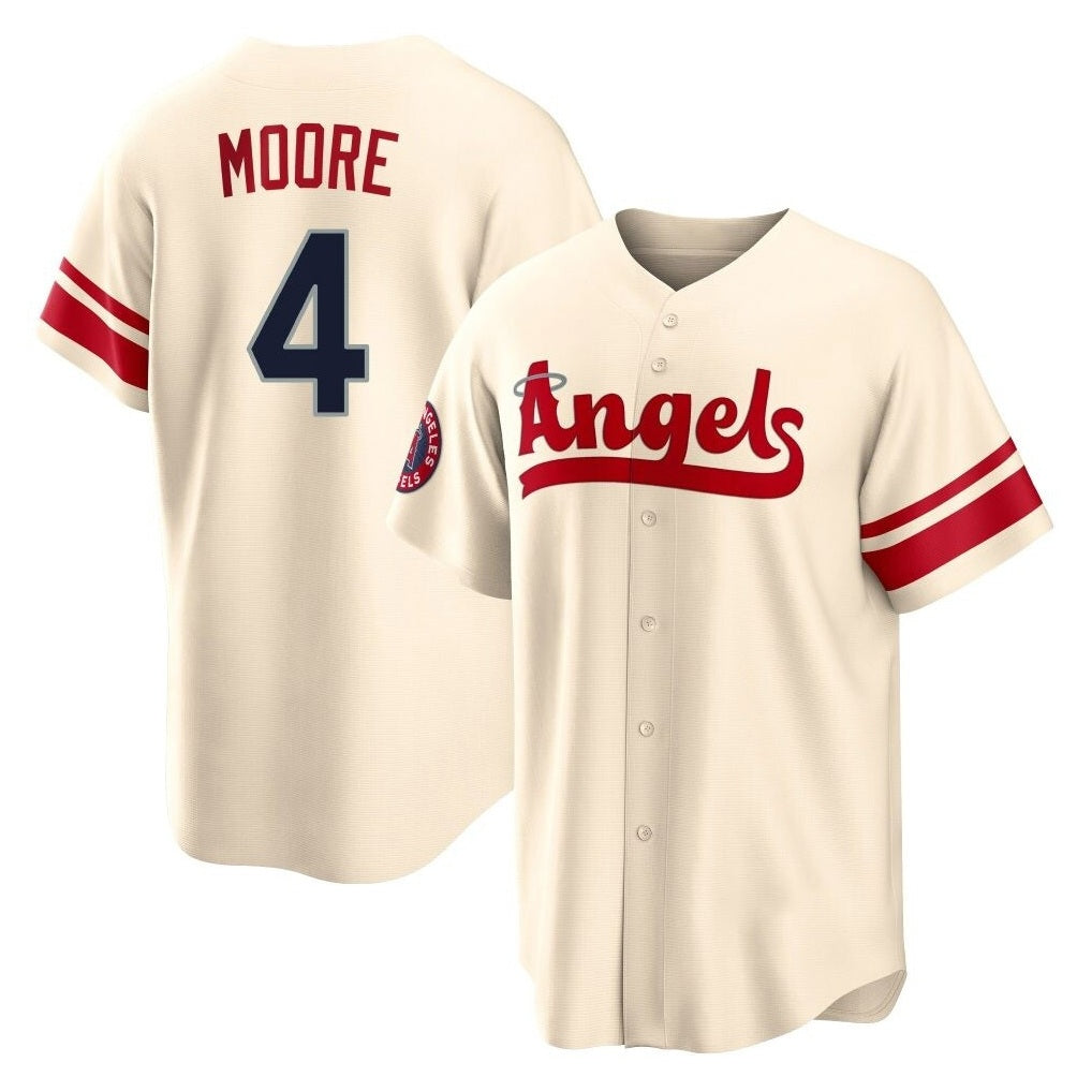 Los Angeles Angels #4 Christian Moore Player Cream MIKSHPS City Connect Home Stitched Jerseys