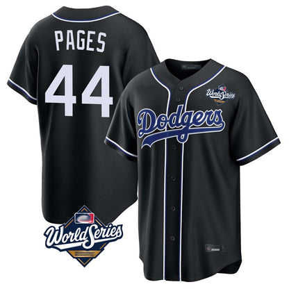 Los Angeles Dodgers #44 Andy Pages Player Black MIKSHPS World Series Carbon Limited Home Stitched Jerseys