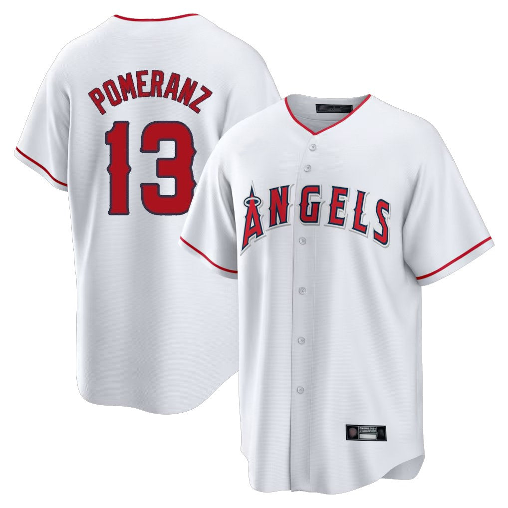 Los Angeles Angels #13 Drew Pomeranz Player White MIKSHPS Home Game Stitched Jerseys