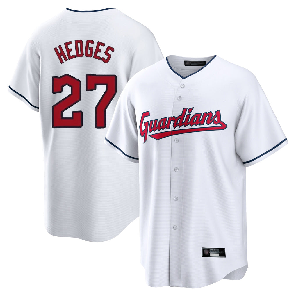 Cleveland Guardians #27 Austin Hedges Player White MIKSHPS Home Game Stitched Jerseys