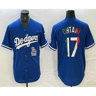 Los Angeles Dodgers #17 Shohei Ohtani Mexico Blue MIKSHPS Cool Base Stitched Jersey 2