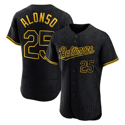 Baltimore Orioles #25 Pete Alonso Player Black MIKSHPS Snake Skin City Limited Elite Home Stitched Jerseys
