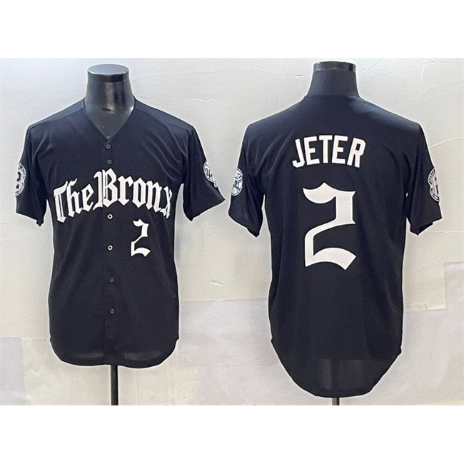 New York Yankees #2 Derek Jeter Black MIKSHPS 'Gothic Legacy Edition' Vapor Premier Limited Stitched Jersey