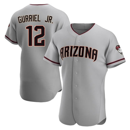 Arizona Diamondbacks #12 Lourdes Gurriel Jr Player Gray MIKSHPS Road Limited Elite Home Game Stitched Jerseys