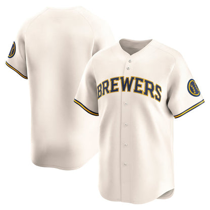 Milwaukee Brewers Cream MIKSHPS Home Limited Jersey