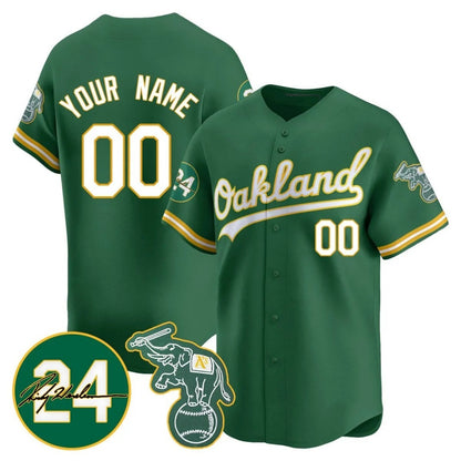 Custom Oakland Athletics Green MIKSHPS Jersey - Personalized