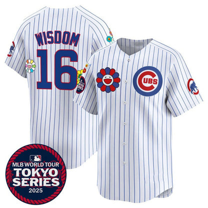 Chicago Cubs #16 Patrick Wisdom White MIKSHPS 2025 Tokyo Series Limited Stitched Jersey