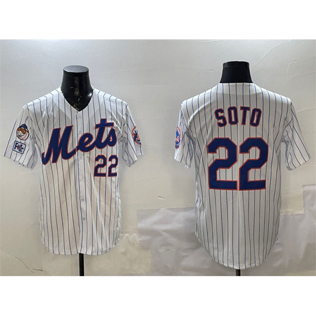 New York Mets #22 Juan Soto White MIKSHPS 2025 Spring Training Home Limited Stitched Jersey