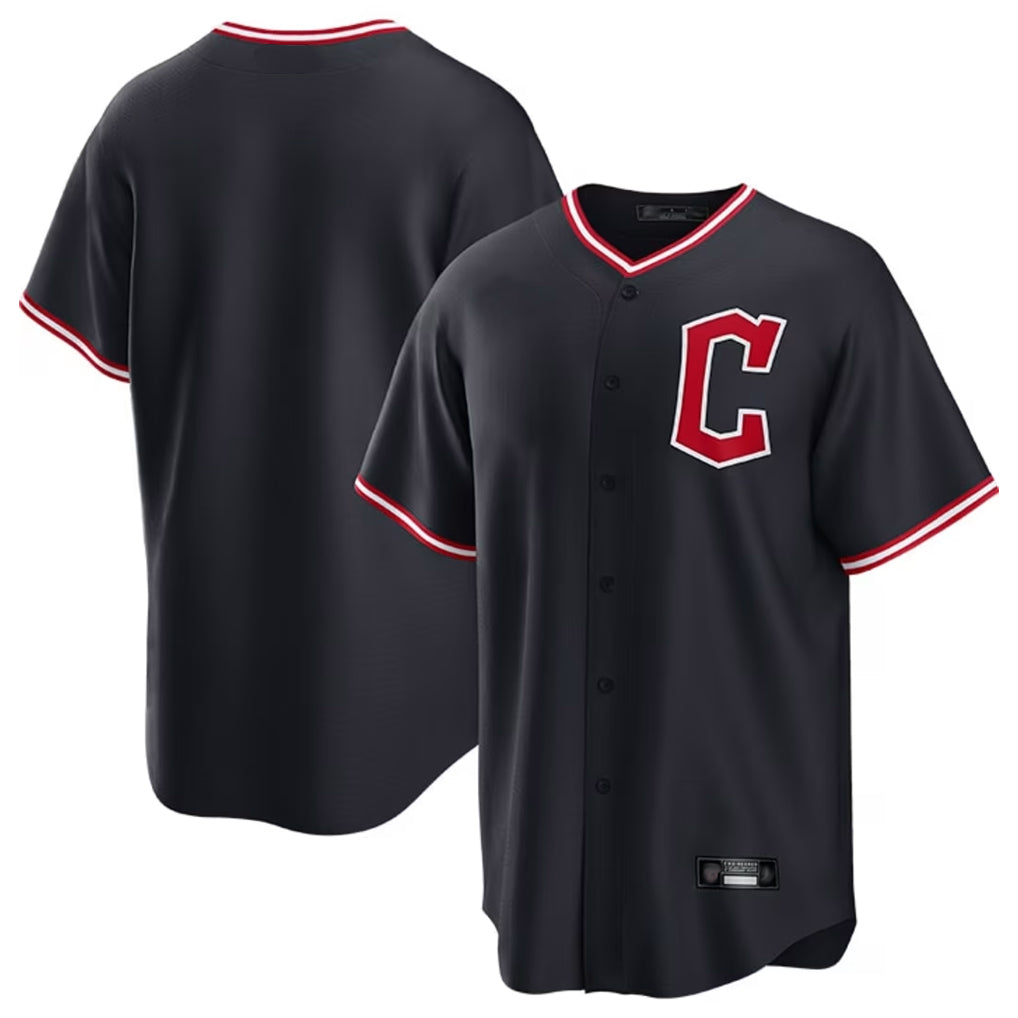Cleveland Guardians Blank Player Navy MIKSHPS Home Game Stitched Jerseys