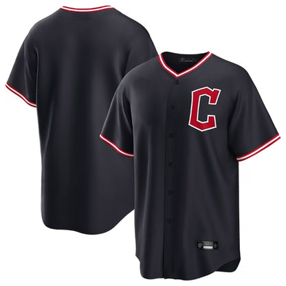 Cleveland Guardians Blank Player Navy MIKSHPS Home Game Stitched Jerseys