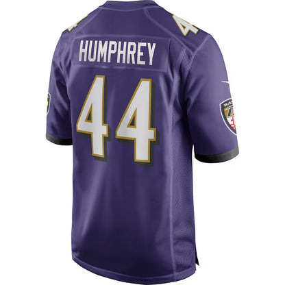 B.Ravens #44 Marlon Humphrey Purple MIKSHPS Game Jersey