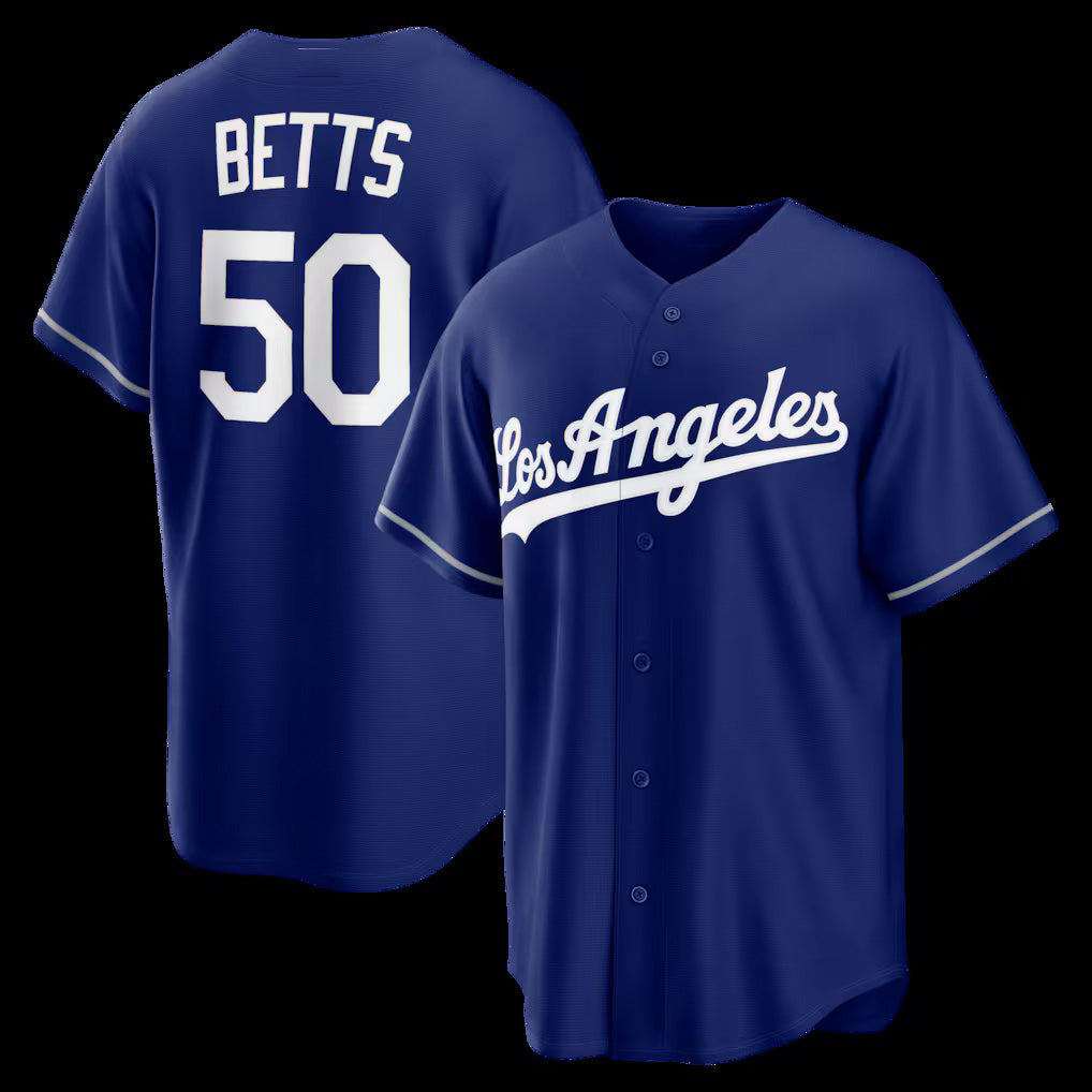Los Angeles Dodgers #50 Mookie Betts Royal MIKSHPS Alternate Replica Jersey