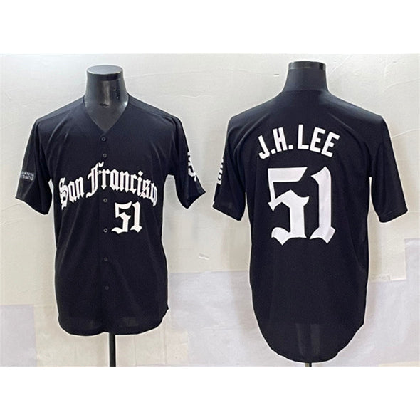 San Francisco Giants #51 Jung Hoo Lee Black MIKSHPS 'Gothic Fog Edition' Vapor Premier Limited Stitched Jersey