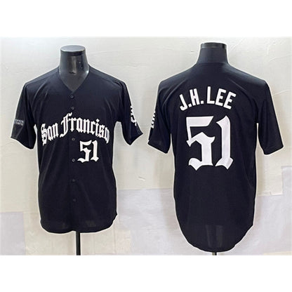 San Francisco Giants #51 Jung Hoo Lee Black MIKSHPS 'Gothic Fog Edition' Vapor Premier Limited Stitched Jersey
