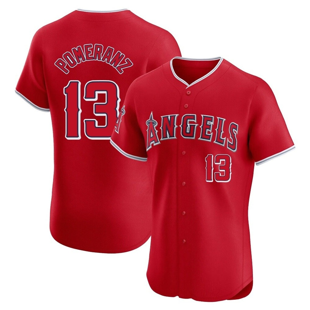 Los Angeles Angels #13 Drew Pomeranz Player Red MIKSHPS Home Limited Elite Stitched Jerseys