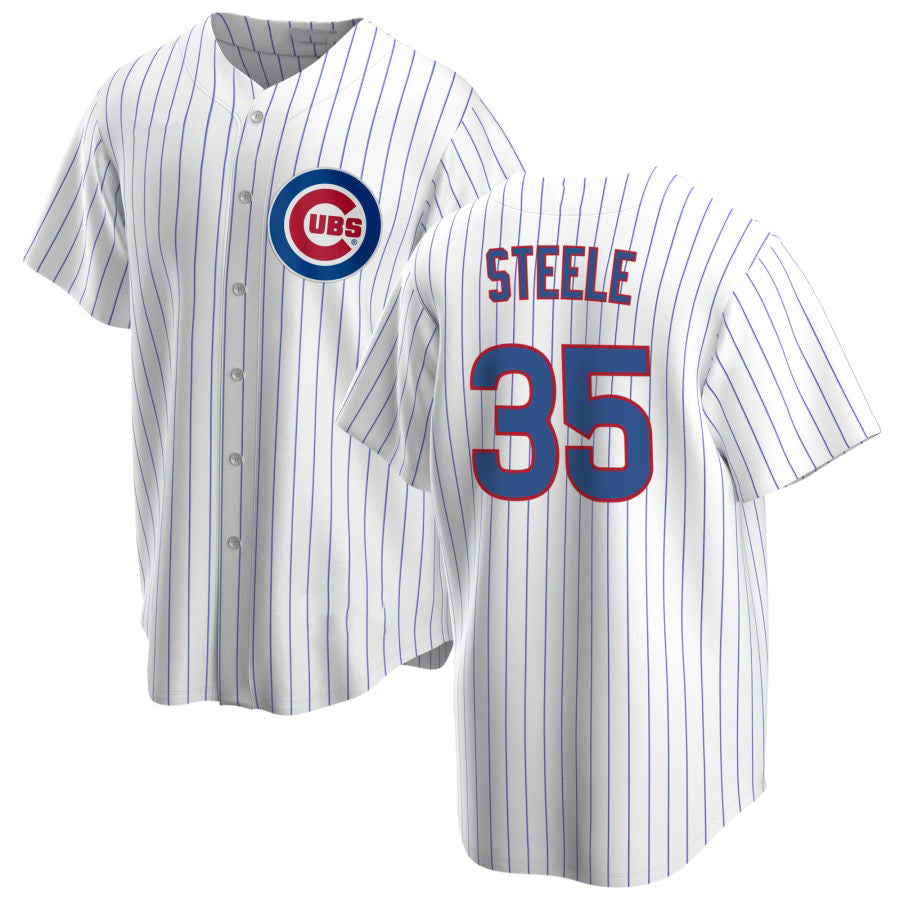Chicago Cubs #35 Justin Steele Home White MIKSHPS Cool Base Jersey