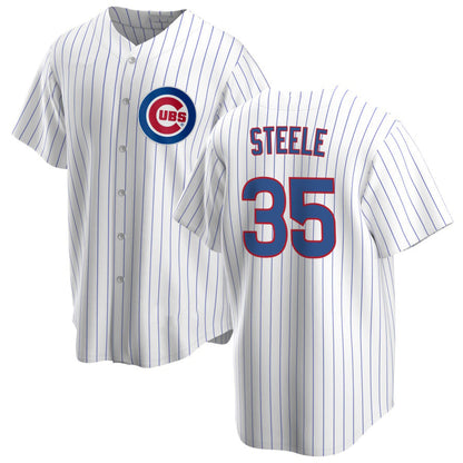 Chicago Cubs #35 Justin Steele Home White MIKSHPS Cool Base Jersey