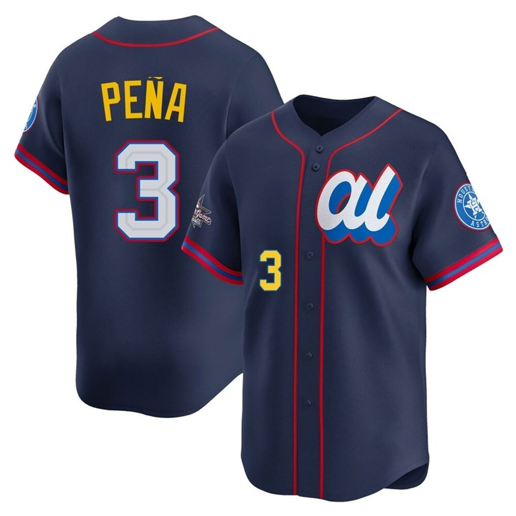 Houston Astros #3 Jeremy Pena Player Navy MIKSHPS American League All-Star Game Limited Stitched Jerseys