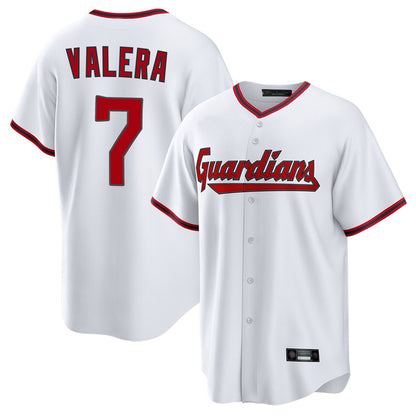 Cleveland Guardians #7 George Valera Player White MIKSHPS Game Home Stitched Jerseys
