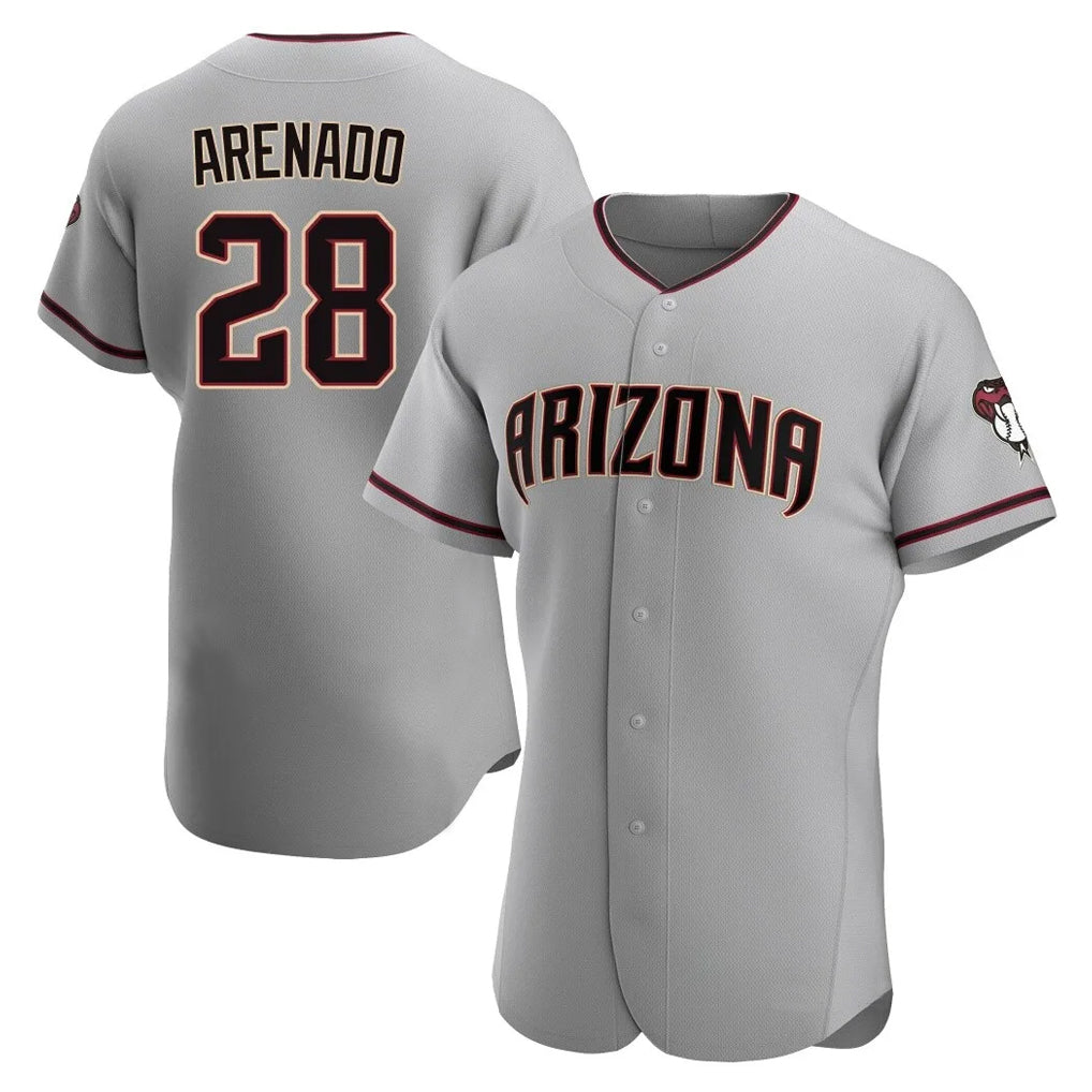 Arizona Diamondbacks #28 Nolan Arenado Player Gray MIKSHPS Road Limited Elite Home Game Stitched Jerseys
