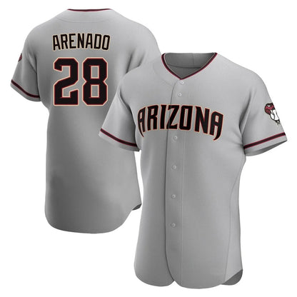 Arizona Diamondbacks #28 Nolan Arenado Player Gray MIKSHPS Road Limited Elite Home Game Stitched Jerseys