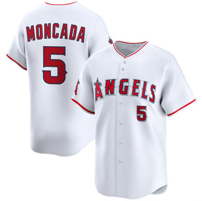 Los Angeles Angels #5 Yoan Moncada White MIKSHPS Home Limited Stitched Jersey
