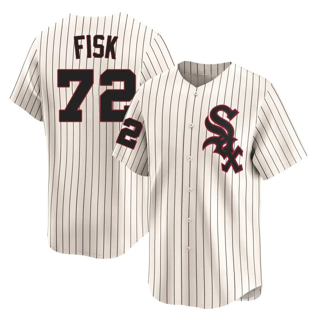 Chicago White Sox #72 Carlton Fisk Player Cream MIKSHPS Cooperstown Collection Limited Home Stitched Jerseys