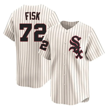 Chicago White Sox #72 Carlton Fisk Player Cream MIKSHPS Cooperstown Collection Limited Home Stitched Jerseys