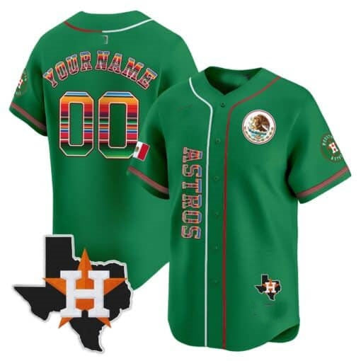 Custom Houston Astros Mexico Vapor Premier Limited Jersey V4 ¨C Green MIKSHPS