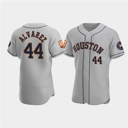 Houston Astros #44 Yordan Alvarez Gray MIKSHPS 60th Anniversary Flex Base Stitched Jersey