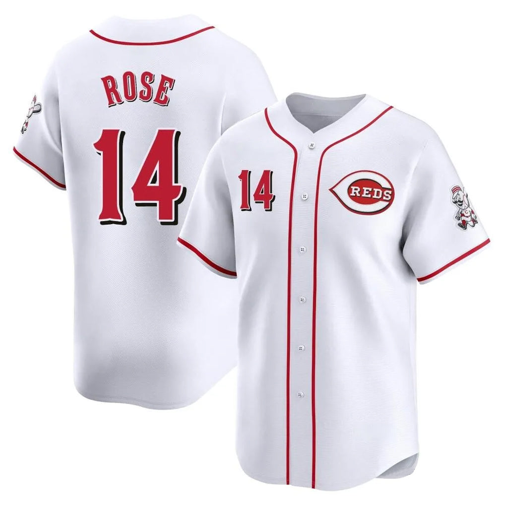 Cincinnati Reds #14 Pete Rose Player White MIKSHPS Home Limited Stitched Jerseys