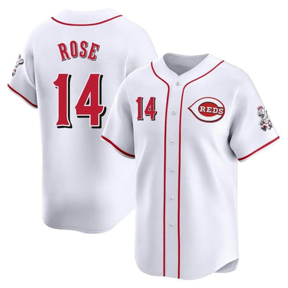 Cincinnati Reds #14 Pete Rose Player White MIKSHPS Home Limited Stitched Jerseys