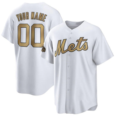 Custom New York Mets Active Player White MIKSHPS 2022 All-Star Cool Base Stitched Jersey