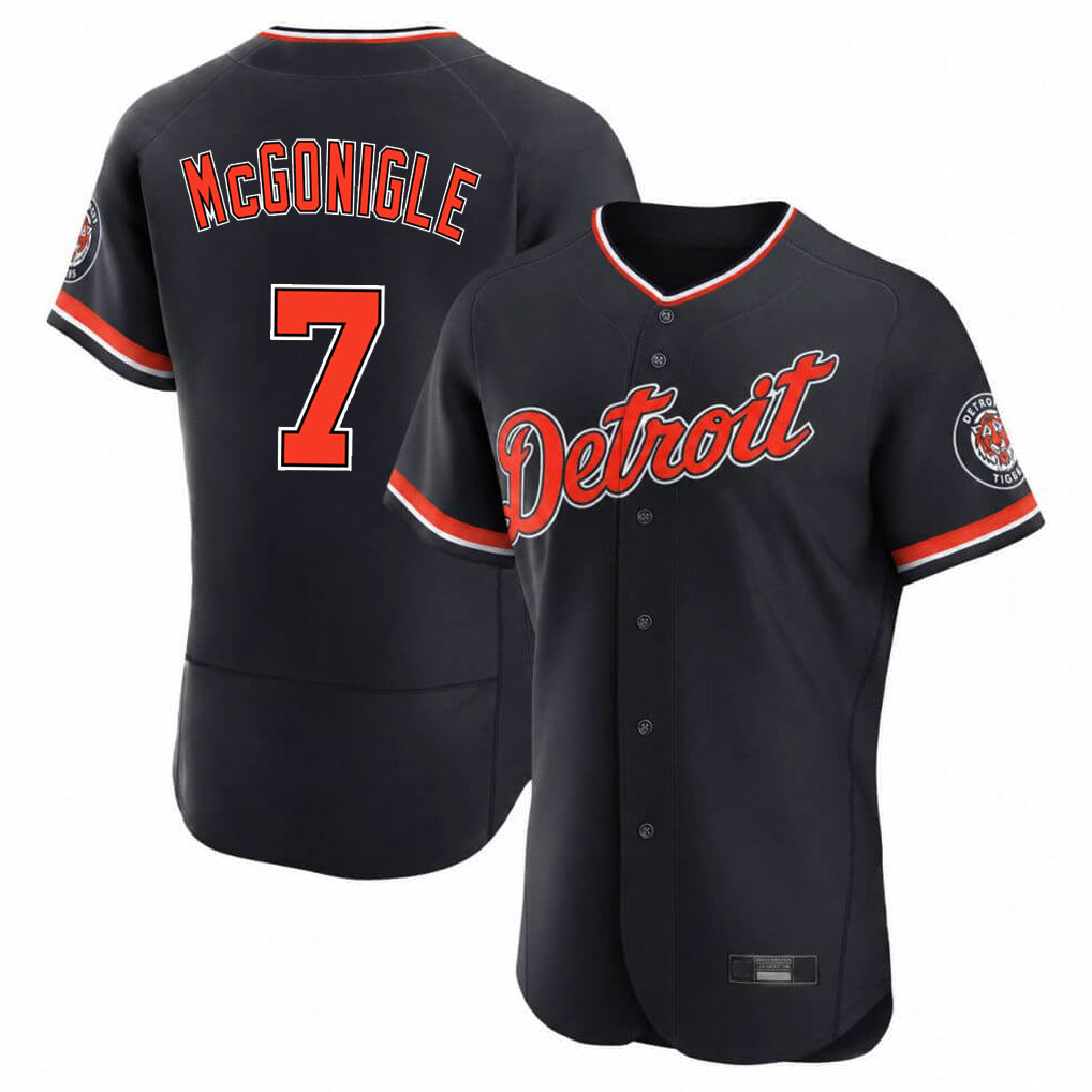 Detroit Tigers #7 Kevin McGonigle Player Navy MIKSHPS Limited Elite Home Game Stitched Jerseys