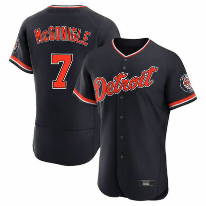Detroit Tigers #7 Kevin McGonigle Player Navy MIKSHPS Limited Elite Home Game Stitched Jerseys