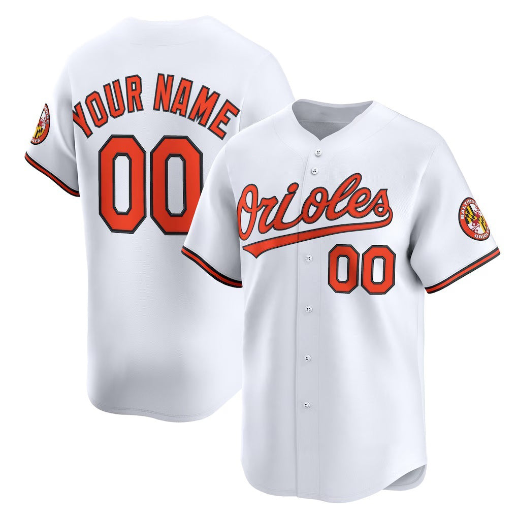 Custom Baltimore Orioles White MIKSHPS Home Limited Jersey