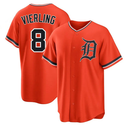 Detroit Tigers #8 Matt Vierling Player Orange MIKSHPS Home Game Stitched Jerseys
