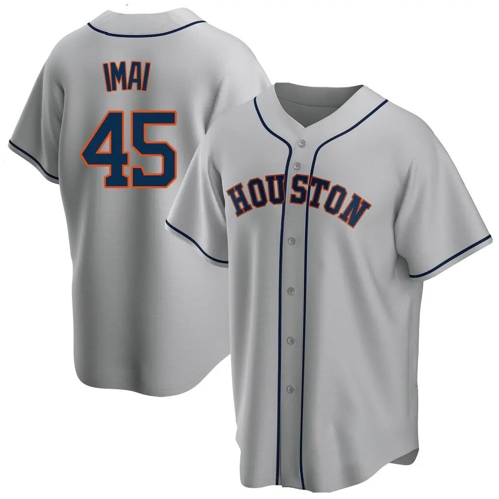 Houston Astros #45 Tatsuya Imai Player Gray MIKSHPS Home Game Stitched Jerseys