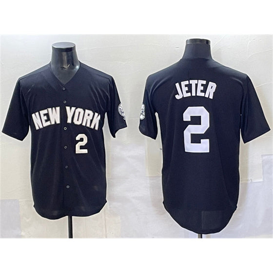 New York Yankees #2 Derek Jeter Black MIKSHPS Limited Stitched Jersey