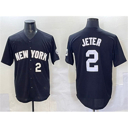 New York Yankees #2 Derek Jeter Black MIKSHPS Limited Stitched Jersey