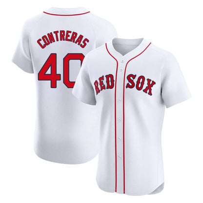 Boston Red Sox #40 Willson Contreras Player White MIKSHPS Limited Elite Home Game Stitched Jerseys1